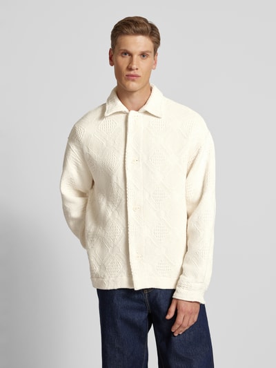 Jack & Jones Regular fit vrijetijdsoverhemd met structuurmotief, model 'GREENPOINT' Offwhite - 4