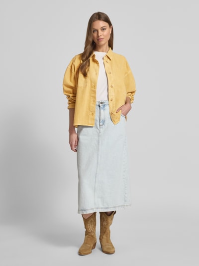 Mustang Relaxed fit jeansblouse met borstzak, model 'Style Salinas' Beige - 1