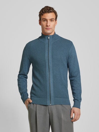 MCNEAL Regular Fit Strickjacke mit Stehkragen Rauchblau Melange 4