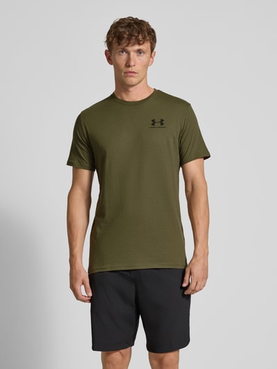 Under Armour T-shirt z nadrukiem z logo Oliwkowy 4