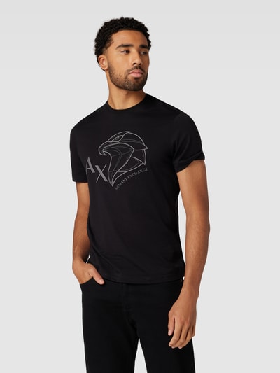 ARMANI EXCHANGE T-shirt met label- en motiefstitching Zwart - 4