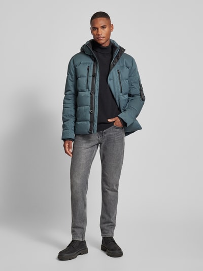 Tom Tailor Regular Fit Steppjacke mit abnehmbarer Kapuze Rauchblau 1