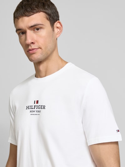 Tommy Hilfiger T-Shirt mit Label-Print Weiss 3