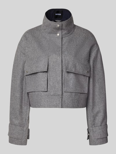 BOSS Regular fit spencer van wolmix, model 'FASTINA' Lichtgrijs gemêleerd - 2