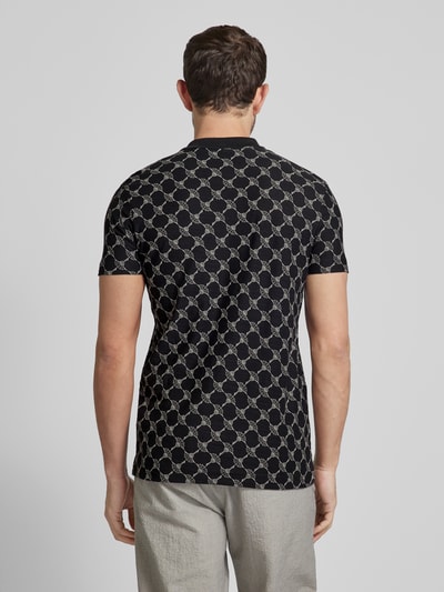 JOOP! Collection Regular fit poloshirt met all-over logoprint, model 'Thilo' Zwart - 5