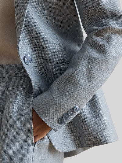 Lauren Ralph Lauren Długi blezer o kroju regular fit z mieszanki lnu i bawełny Jasnoniebieski 6