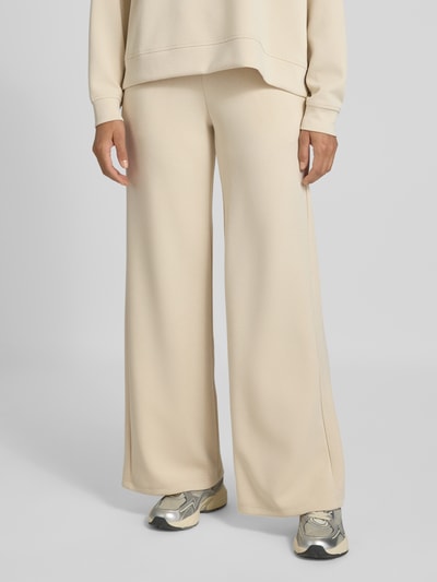 Smith and Soul Wide leg sweatpants met elastische band, model 'SCUBA' Offwhite gemêleerd - 4