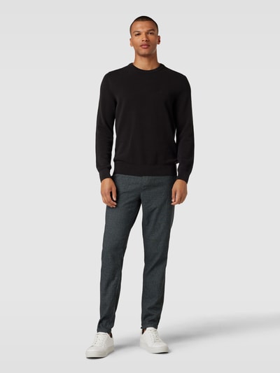 MCNEAL Super Slim Fit Chino mit Strukturmuster Marine 1