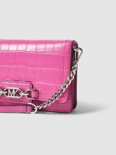 MICHAEL Michael Kors Torba na ramię z imitacji skóry gada model ‘HEATHER’ Różowy 3