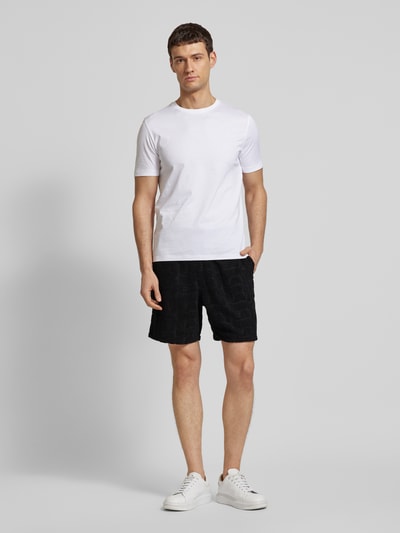 EA7 Emporio Armani Regular Fit Shorts mit Strukturmuster Black 1