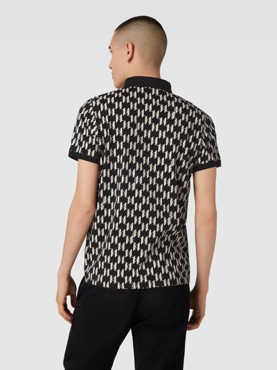 Karl Lagerfeld Poloshirt met all-over motief Zwart - 5