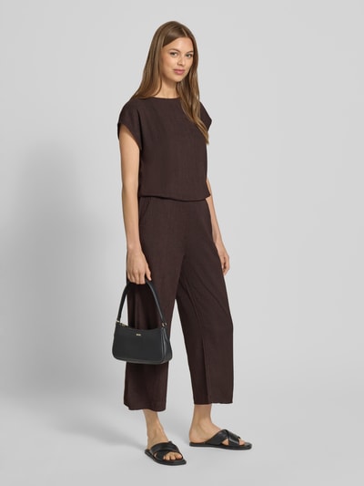 OPUS Kombinezon o kroju relaxed fit z fakturowanym wzorem model ‘Melti’ Orzechowy 1