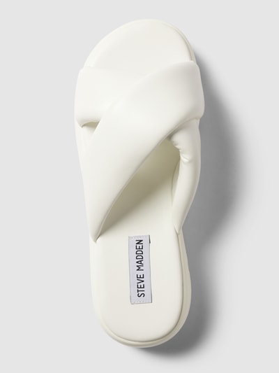 Steve Madden Slippers met brede riempjes, model 'BROADCAST' Offwhite - 4