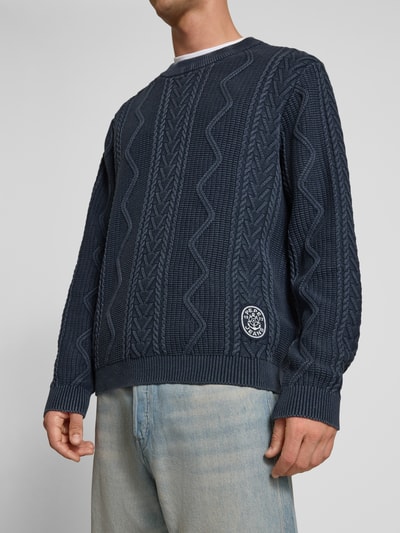 Pepe Jeans Regular fit gebreide pullover van puur katoen, model 'PERRY' Marineblauw - 3