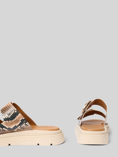 Produktfoto, Wedges aus echtem Leder von Tamaris, Optik: Unifarben, Schuhspitze: Abgerundet, Offen, Absatzform: Keilabsatz, Schlupf/offen, Dornschließen, Sohle: profiliert, Material: Leder