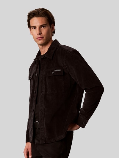 Calvin Klein Jeans Regular Fit Overshirt aus Baumwolle mit Cordstruktur Black 3