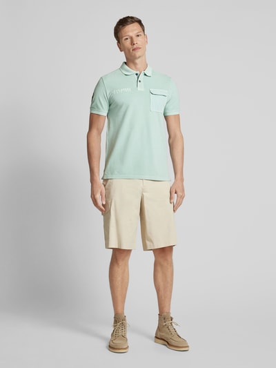 camel active Poloshirt met labelstitching Turquoise - 1