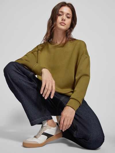 Vila Oversized sweatshirt met deelnaden, model 'SIF' Olijfgroen - 3