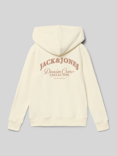 Produktfoto, Hoodie met kangoeroezak van JACK & JONES voor kinderen, katoenmix, relaxed fit, logoprint, labeldetail