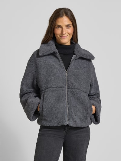 Jake*s Casual Fleecejacke mit Eingrifftaschen Mittelgrau Melange 4