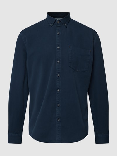 Jake*s Slim Fit Koszula biznesowa z kołnierzykiem typu button down w jednolitym kolorze Granatowy 2