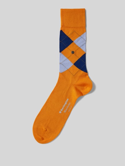 Burlington Socken mit Allover-Muster Modell 'MANCHESTER' Orange 1