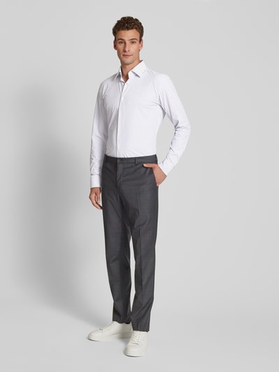 BOSS Slim fit zakelijk overhemd met kentkraag, model 'Hank' Antraciet - 1