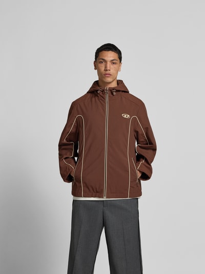 Diesel Regular Fit Jacke mit Logo-Patch Hellbraun 4