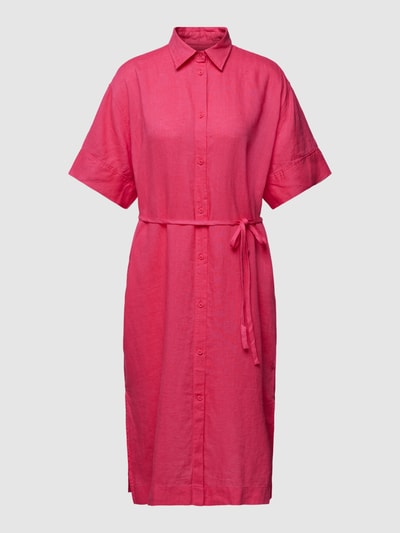 Gant Hemdblusenkleid aus Leinen mit Bindegürtel Pink 2