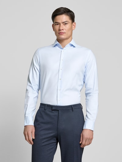 Profuomo Slim Fit Business-Hemd mit Kentkragen Modell 'Cutaway' Bleu 4