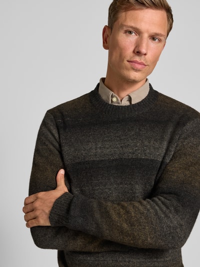Christian Berg Men Gebreide pullover met ronde hals Antraciet - 3