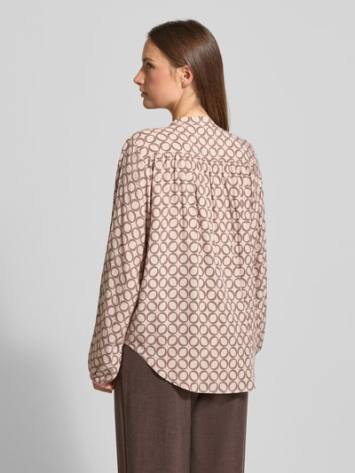 Emily Van den Bergh Regular Fit Bluse aus Viskose im Allover-Look Taupe 5
