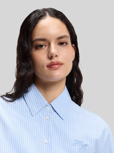 HUGO Blue Relaxed Fit Langarmbluse aus reiner Baumwolle Hellblau 3