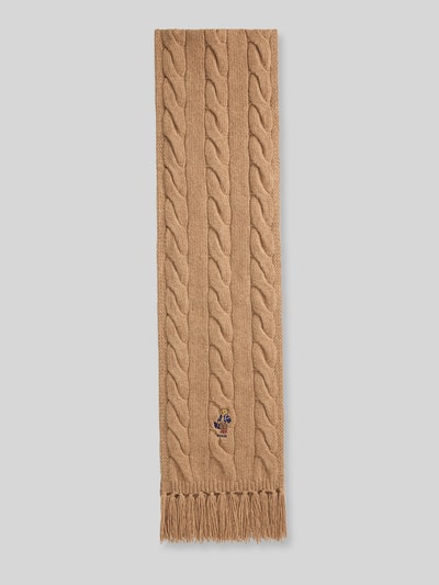 Polo Ralph Lauren Schal aus Woll-Mix mit Polo-BEAR-Motiv Camel 3