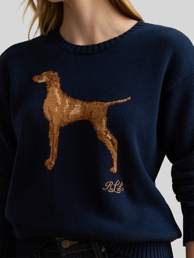 Lauren Ralph Lauren Regular Fit Pullover mit Hundemotiv Marine Melange 3