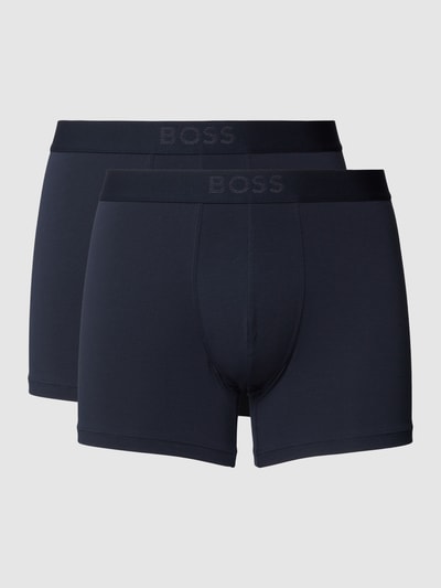 BOSS Boxershort met logo in band in een set van 2 stuks, model 'UltraSoft' Donkerblauw - 2