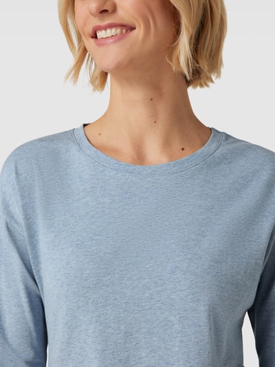 Skiny Shirt met lange mouwen en labelpatch, model 'Every Night' Blauw - 3