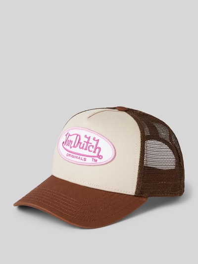 Von Dutch Trucker-pet met labelpatch, model 'TRUCKER BOSTON' Middenbruin - 1