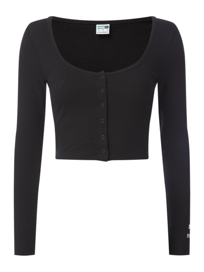 PUMA PERFORMANCE Cropped Shirt mit Rippenstruktur  Black 1