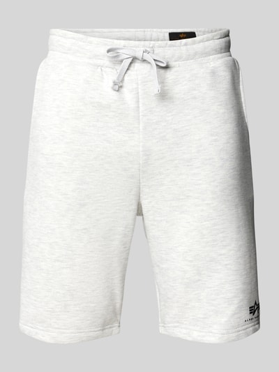 Alpha Industries Sweatshorts mit elastischem Bund und Tunnelzug Hellgrau Melange 1