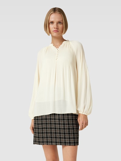 Lauren Ralph Lauren Blouse met plissévouwen, model 'VERSILLA' Offwhite - 4