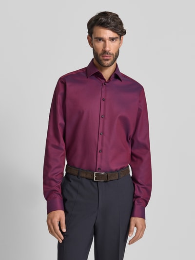 Christian Berg Men Regular Fit Businesshemd mit extra langem Arm Bordeaux 4