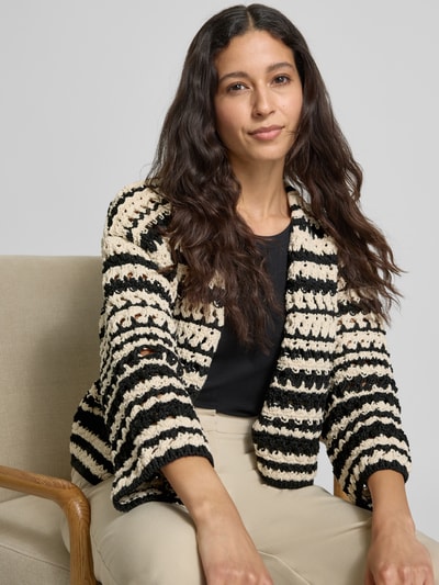 Jake*s Casual Strickjacke in Crochet-Optik Ecru 3