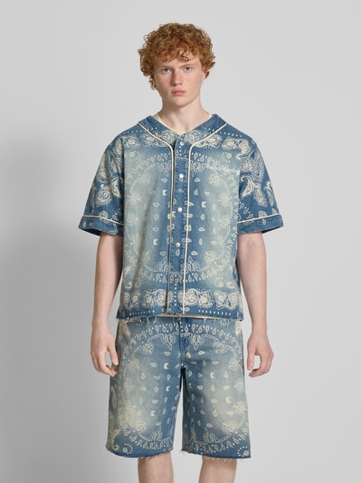 KARL KANI Jeanshemd mit Label-Stitching Jeansblau 4