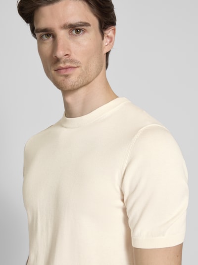 Roy Robson T-Shirt mit gerippten Abschlüssen Weiss 3