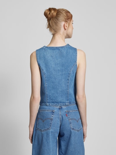 Pieces Jeansgilet met V-hals, model 'SKY' Jeansblauw - 5