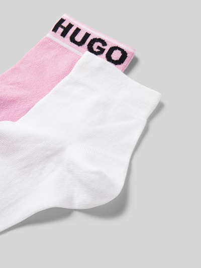 HUGO Sokken met labelopschrift in een set van 2 paar Felroze - 2