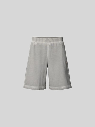 Produktfoto, Sweatshorts aus reiner Baumwolle von Diesel in Grau mit lockerem Schnitt, elastischem Bund, Used-Look und Label-Print