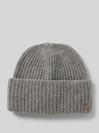 Fraas Beanie met labeldetail Middengrijs gemêleerd - 1