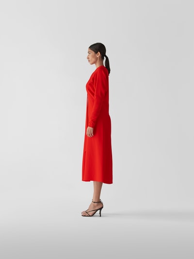 Victoria Beckham Midikleid mit Zierbesatz Rot 4